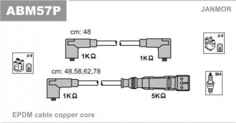 Провода высоковольтные JANMOR ABM57P (фото 1)
