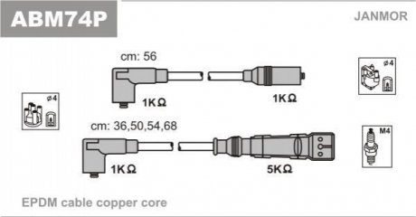 Провода высоковольтные JANMOR ABM74P (фото 1)
