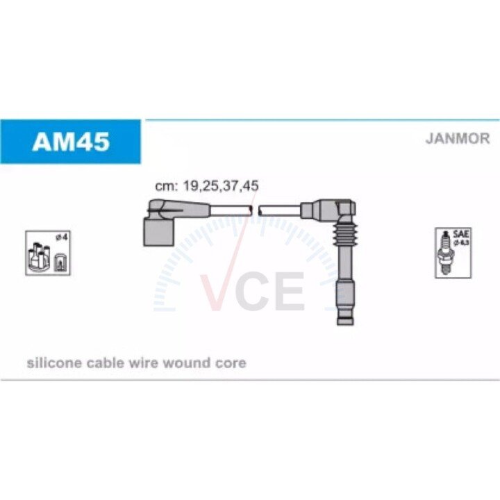 Провода зажигания lacetti 1.8 16v в/в JANMOR AM45 (фото 1)