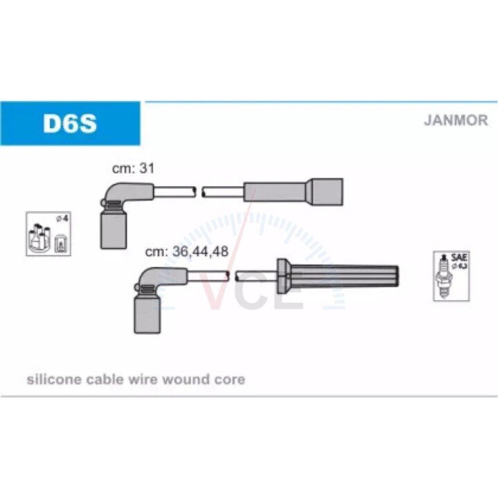 Комплект проводів запалювання JANMOR D6S (фото 1)