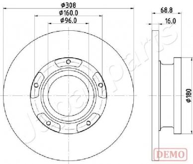 Ford диск тормоз задний. transit 12- JAPANPARTS DP-0312C (фото 1)