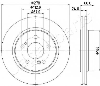 Db тормозной диск задн.w124/203/210 3.6/4.2 JAPANPARTS DP-0506 (фото 1)