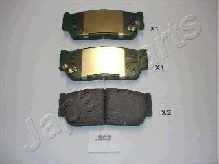 Kia гальмівні колодки задн.ssangyong kyron,sorento 02- JAPANPARTS PP-S02AF (фото 1)