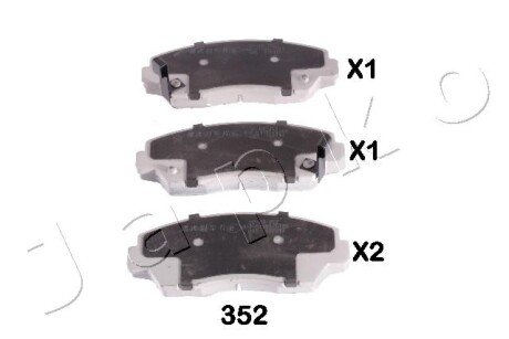 Комплект гальмівних колодок, дискове гальмо JAPKO 50352