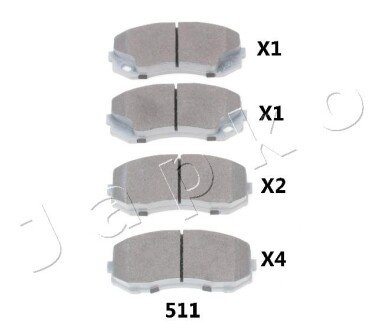 Комплект тормозных колодок, дисковый тормоз JAPKO 50511