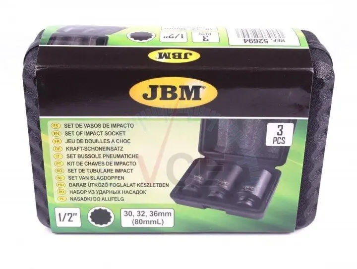 Набор ударных головок xzn 1/2&quot; (30/32/36) (l=80mm) (3шт) JBM 52694 (фото 1)