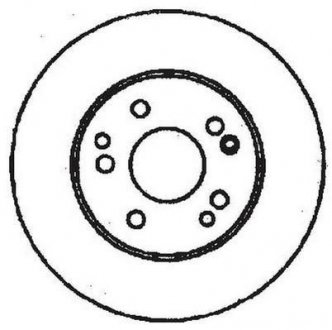 Гальмівний диск задній (258x9) (5 отворів) mb (w124/w201/w202) 82-00 JURID 561333JC (фото 1)