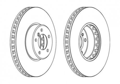Гальмівний диск передній (348x36 мм) bmw 5 (e60/e61) 6 (e63/e64) 04-10 JURID 563045JC-1