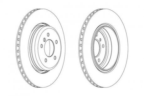 Гальмівний диск задній (345x24 мм) bmw 5 (e60/e61) 6 (e63/e64) 02-10 JURID 563069JC (фото 1)