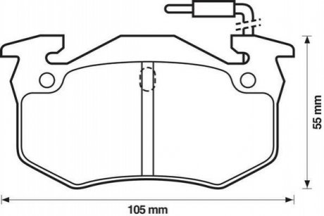 Тормозные колодки задние (с датчиками) (17.7 мм) (система bendix) citroen 82-94 JURID 571302J