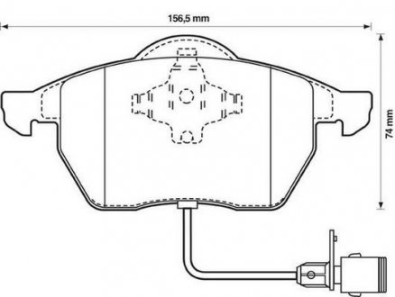 Гальмові передні колодки (19.5 мм) (з датчиками) (система ate) vag 91-00 JURID 571512J (фото 1)