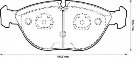 Комплект тормозных колодок, дисковый тормоз JURID 571872J (фото 1)