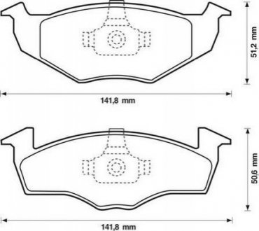Тормозные колодки передние (17.2 мм) (система bosch/bendix) vag 94-14 JURID 571923J (фото 1)