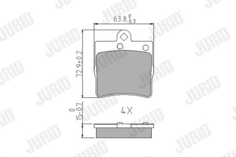 Тормозные колодки задние (15.3 мм) (система ate) mb 92-07 JURID 571925J