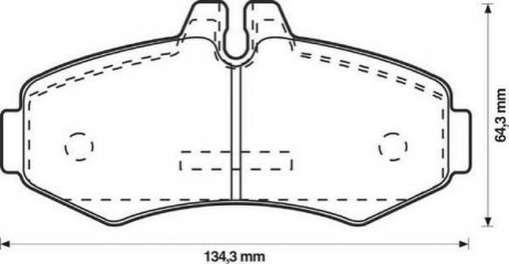 Тормозные колодки передние (20.9 мм) (система bosch) mb vito 96- JURID 571946J