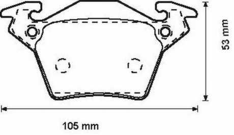 Тормозные колодки задние (17.8 мм) (система bosch) (ушки вверх) mb vito 96-03 JURID 571947J (фото 1)