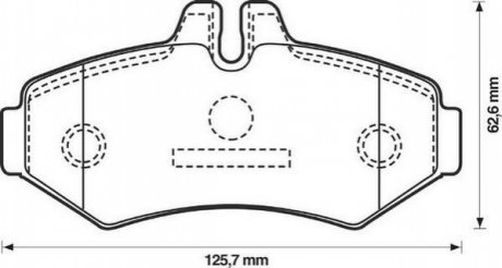 Тормозные колодки задние (18.8 мм) (система bosch) mb sprinter vw lt 89- JURID 571950J (фото 1)