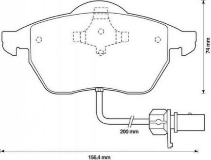 Тормозные колодки пер (20.4 мм) (с датчиком/овал. фишка) (система ate) vag 95- JURID 571982J (фото 1)