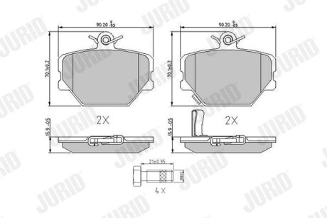 Колодки гальмівні дискові JURID 571995J