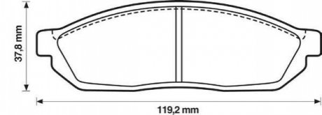 Колодки тормозные передние civic 1,2/1,3 83-87 JURID 572250J (фото 1)