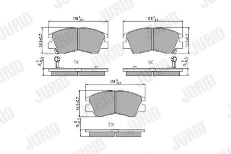 Mitsubishi тормоз. колодки передн.(с датч.) padjero 87- JURID 572281J