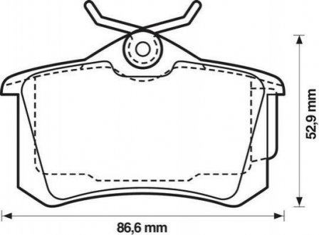 Гальмівні колодки задні (16 мм) (система trw) (15.2=16=17 мм) psa vag JURID 573005J