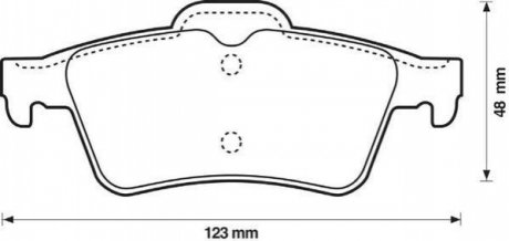 Гальмівні колодки задні (16.6 мм) (система ate) ford mazda nissan renault saab JURID 573018J (фото 1)