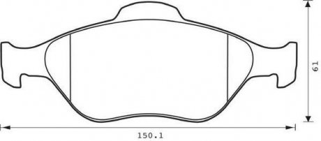 Тормозные колодки передние (18.6 мм) (система ate) ford mazda 95-12 JURID 573041J (фото 1)