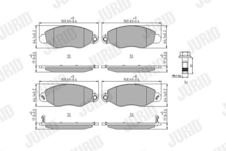 Ford колодки тормозные передние transit 2.0 00- JURID 573110J (фото 1)