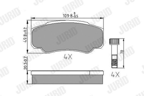 Citroen гальмівної колодки задні jumper,boxer 02- JURID 573115J