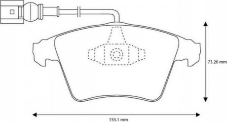 Колодки тормозные передние (19.2 мм) (система ate) (16 дюймов) vw multivan t5 t6 JURID 573159J (фото 1)