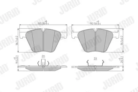 Комплект тормозных колодок, дисковый тормоз JURID 573457J