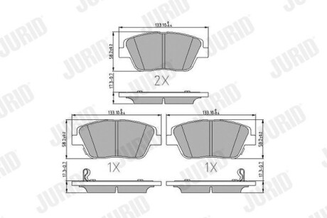 Hyundai гальмівні колодки передн. nf,kia optima 09- JURID 573462J