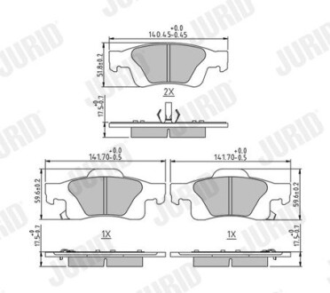 Гальмо. кол. задн. jeep grand cherokee 11- JURID 573860J