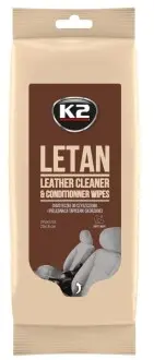 Салфетки для очистки кожаной обивки letan leather cleaner & conditionner wipes (24шт) K2 K210
