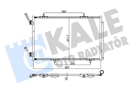 Радіатор кондиціонера citroen c-elysee, peugeot 301 oto radiator KALE 342655