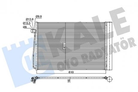 Bmw радиатор кондиционера 5 e60,6,7 e65 01- KALE 343060