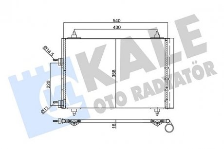 Радиатор кондиционера peugeot 307, 307 sw oto radiator KALE 343095