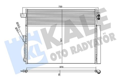 Радиатор кондиционера jeep grand cherokee iv (with oil cooler) oto radiator KALE 343185