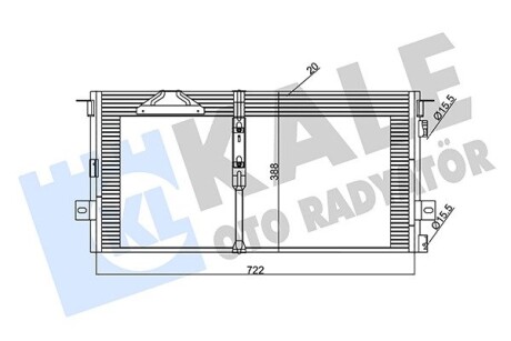 Chrysler радіатор кондиціонера grand voyager iii, dodge caravan 95- KALE 343925 (фото 1)