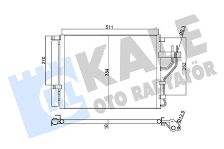 Радіатор кондиціонера hyundai ix35, kia carens iv, sportage oto ra KALE 345425