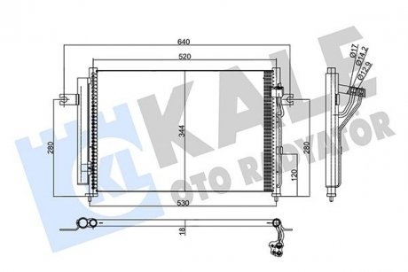 Радіатор кондиціонера hyundai getz konderser oto radiator KALE 345430