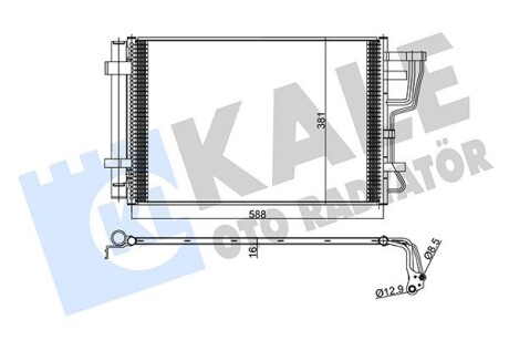 Hyundai радіатор кондиціонера elantra,i30,kia ceed 06- KALE 345455 (фото 1)