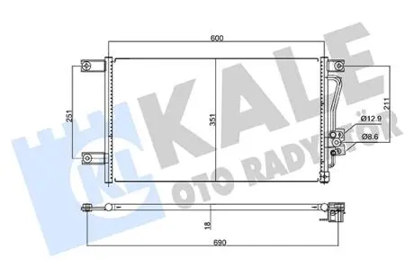 Mitsubishi радиатор кондиционера l200,pajero sport 98- KALE 345785