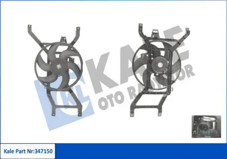 Вентилятор охлаждения радиатора с кожухом dacia logan oto radiator KALE 347150