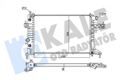 Opel радіатор охолодження corsa c 1.4/1.8 00- KALE 347490