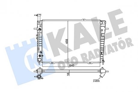 Радіатор охолодження sportage 2.0, 2.7 (04-) акпп oto radiator KALE 347850 (фото 1)