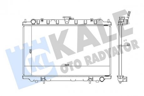 Nissan радіатор охолодження maxima qx iv 2.0/3.0 95- KALE 348405 (фото 1)
