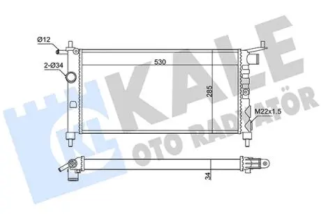 Opel радиатор охлаждения corsa b,combo 1.2/1.4 KALE 351235