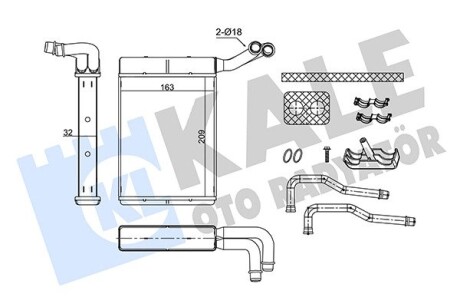 Радиатор отопителя citroen c5 ii, peugeot 407 oto radiator KALE 352865